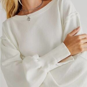 We The Free Cream Oversized Crewneck Sweatshirt